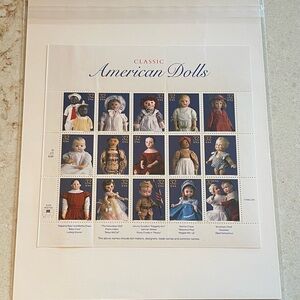 Vintage Classic American Dolls Stamp Sheet